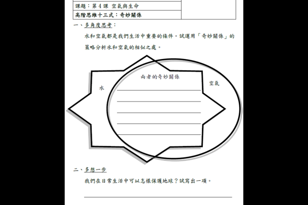 四年級運用「奇妙關係」進行分析